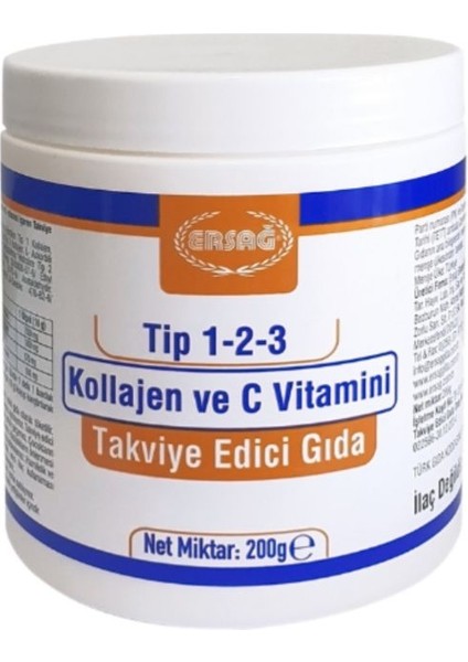 Kollajen ve C Vitamini (Tip 1-2-3)