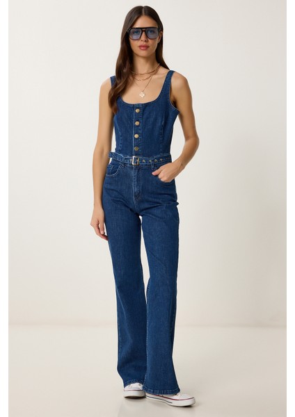 Askılı Kemerli Denim Tulum fiyatları