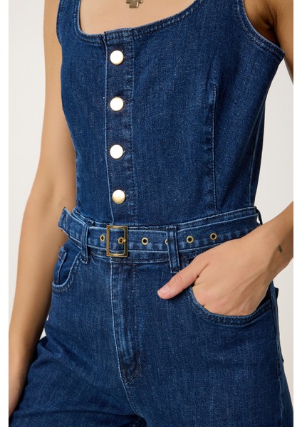 Askılı Kemerli Denim Tulum fırsatları