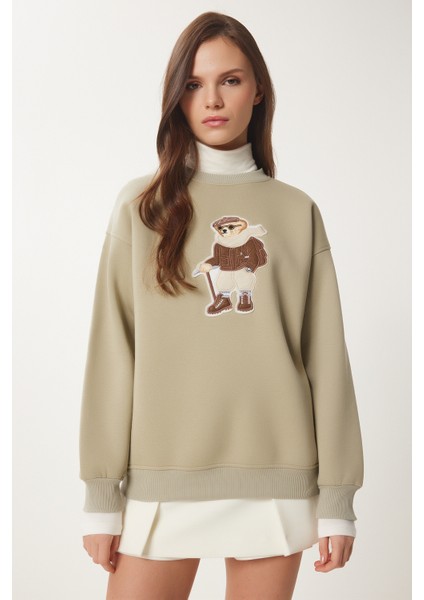 Ayıcık Armalı Şardonlu Örme Sweatshirt fırsatları