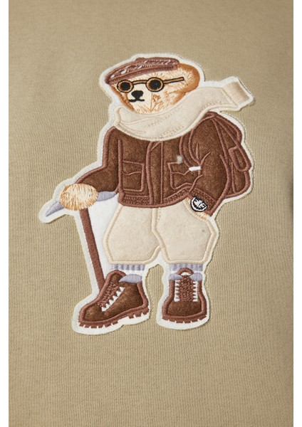 Ayıcık Armalı Şardonlu Örme Sweatshirt indirimleri