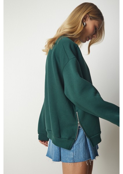 Fermuar Detaylı Şardonlu Sweatshirt LUB0003 HAKİ fiyatları