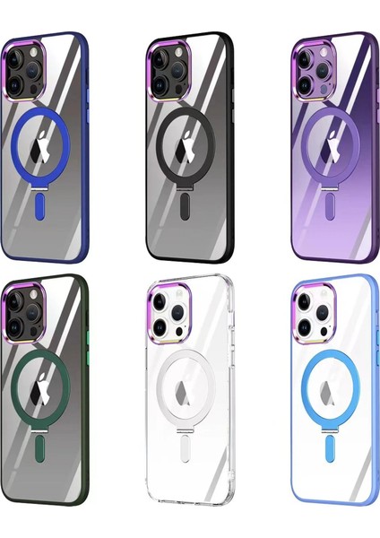 Newface iPhone 15 Pro Max Kılıf Mudo Magneticsafe Standlı Kapak - Lacivert