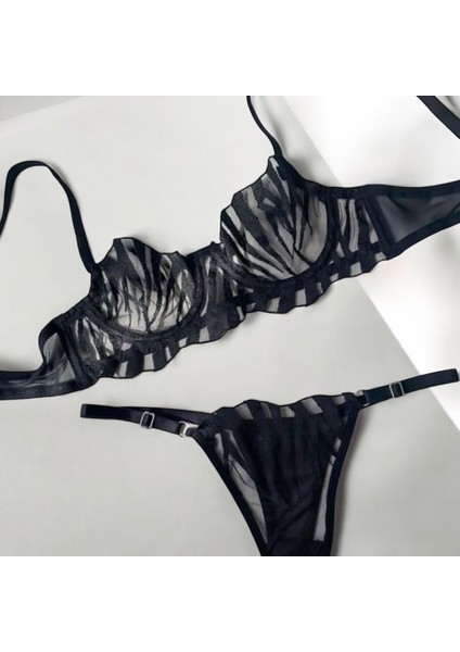 Zebra Bralet Sütyen Takımı Sütyen Tanga Külot indirimleri