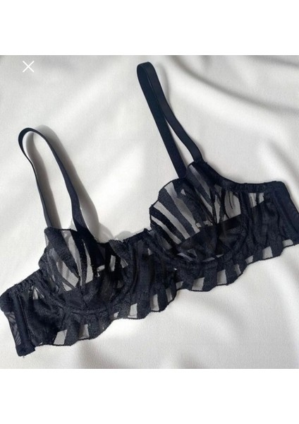 Zebra Bralet Sütyen Takımı Sütyen Tanga Külot