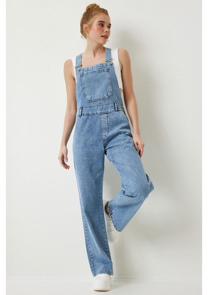 Askılı Denim Bahçıvan Tulum