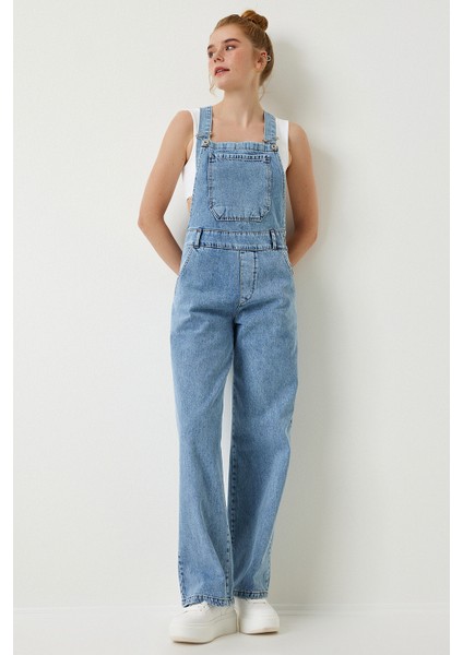Askılı Denim Bahçıvan Tulum