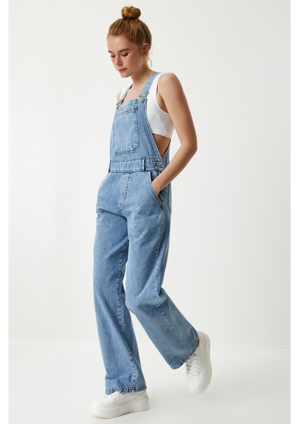 Askılı Denim Bahçıvan Tulum