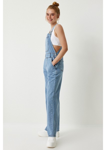 Askılı Denim Bahçıvan Tulum