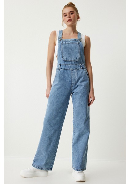 Askılı Denim Bahçıvan Tulum