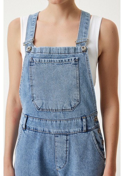 Askılı Denim Bahçıvan Tulum
