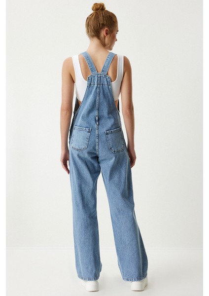 Askılı Denim Bahçıvan Tulum