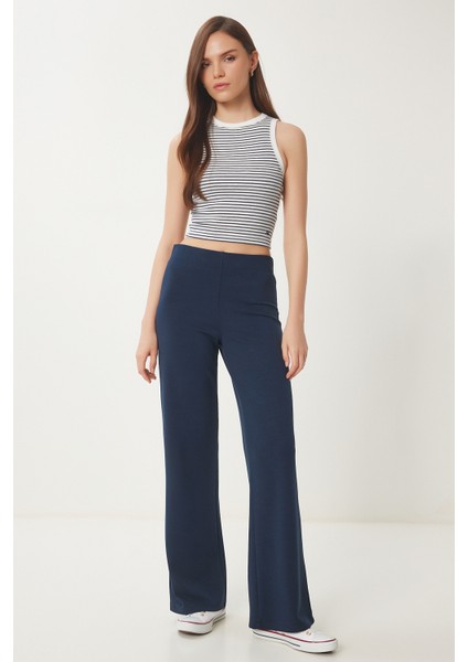 Geniş Paça Modal Eşofman Altı LUB0093 LACİVERT