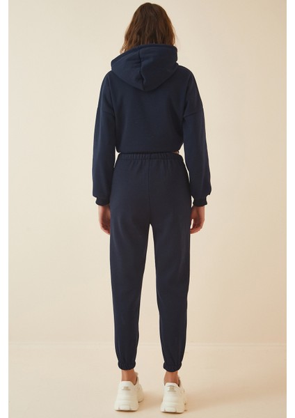 Kapüşonlu Şardonlu Eşofman Takımı LDD0060 LACİVERT indirimleri