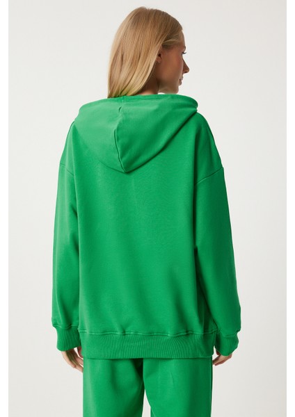 Kapüşonlu Sweatshirt Jogger Oversize Örme Eşofman Takımı