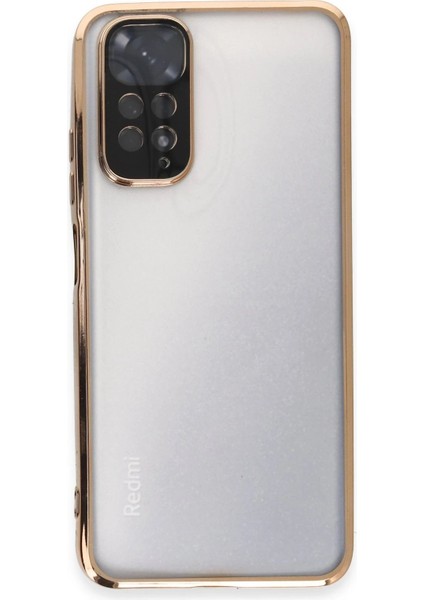 Newface Xiaomi Redmi Note 11 Kılıf Razer Lensli Silikon - Gold