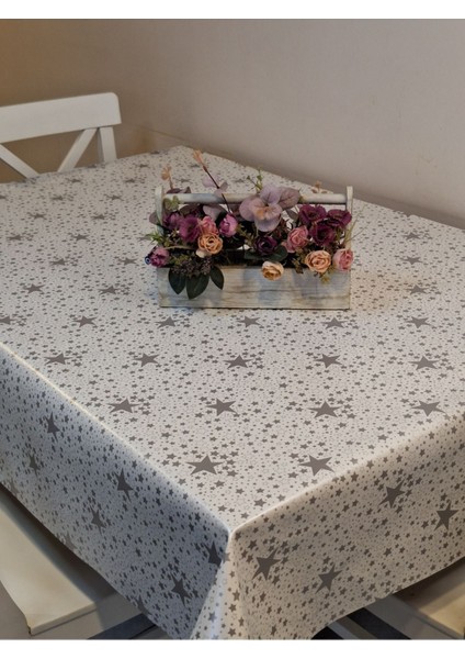 Elyaflı Pvc Muşamba - Desenli Silinebilir Masa Örtüsü (Gümüş) fiyatları