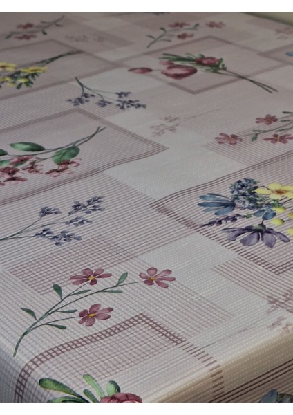 Elyaflı Pvc Muşamba - Desenli Silinebilir Masa Örtüsü ( Pembe)