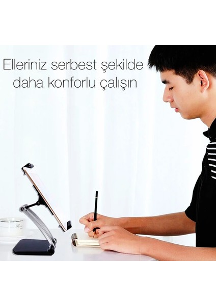 Ally Q010 Ayarlanabilir Masaüstü Tablet ve Telefon Tutucu STAND-(5775) - MCT1989-8704