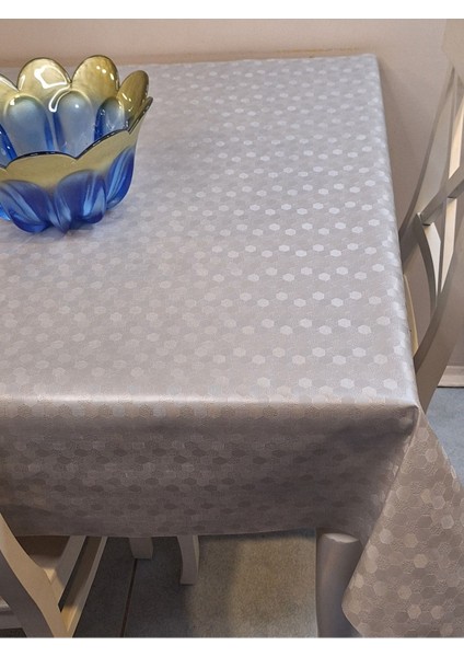 Elyaflı Pvc Muşamba - Desenli Silinebilir Masa Örtüsü ( Gri ) fırsatları