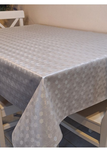 Elyaflı Pvc Muşamba - Desenli Silinebilir Masa Örtüsü ( Gri ) indirimleri