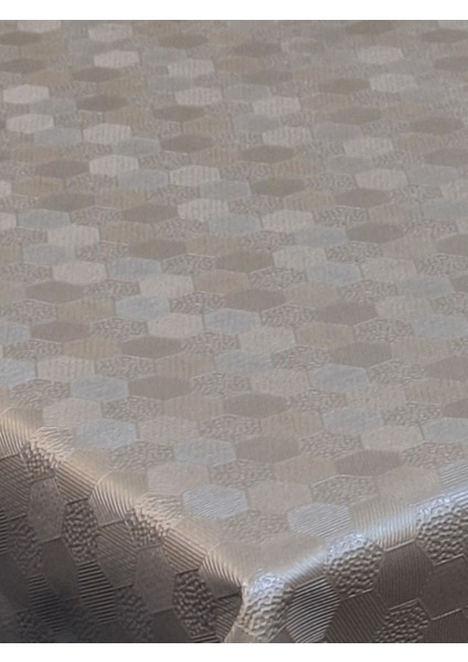 Elyaflı Pvc Muşamba - Desenli Silinebilir Masa Örtüsü ( Gri )