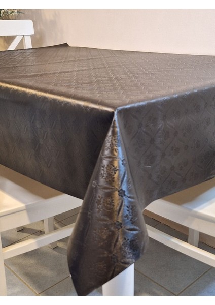 Elyaflı Pvc Muşamba - Desenli Silinebilir Masa Örtüsü ( Siyah) indirimleri