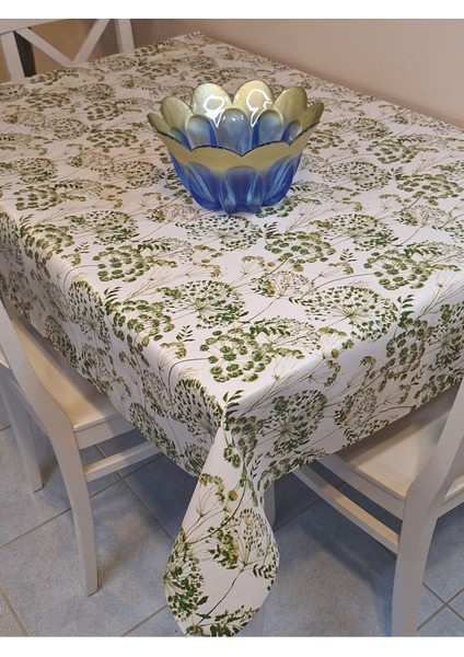 Elyaflı Pvc Muşamba - Desenli Silinebilir Masa Örtüsü ( Yeşil ) fiyatları