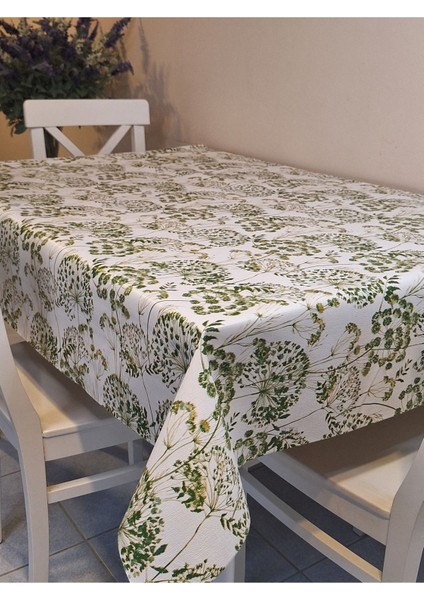 Elyaflı Pvc Muşamba - Desenli Silinebilir Masa Örtüsü ( Yeşil ) fırsatları