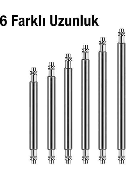 Ally 8MM-25MM Paslanmaz Çelik Saat Pimi Yaylı Susta 108 Adet KARIŞIK-(5775) - MCT2034-1212