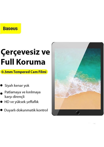 Baseus iPad 9.7 2018 / 2017 / Pro 9.7 / Air 2 / Air Tempered Cam Ekran KORUYUCU-(577 - MCT3274-3584