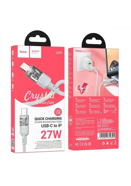Hoco U129 Transparan Type-C To Lightning Data ve Şarj Kablosu 1M-(5775) - MCT6397-8728 fırsatları