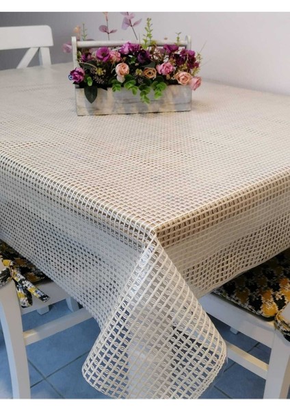 Pvc Muşamba - Krem Silinebilir Masa Örtüsü