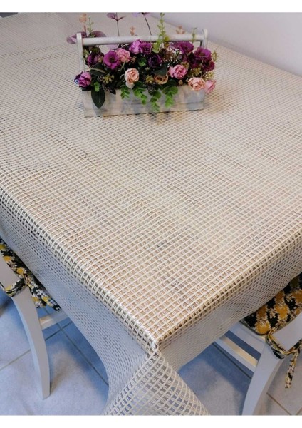 Pvc Muşamba - Krem Silinebilir Masa Örtüsü fırsatları