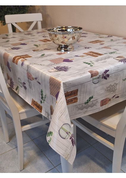 Elyaflı Pvc Muşamba - Desenli Silinebilir Masa Örtüsü ( Gri )