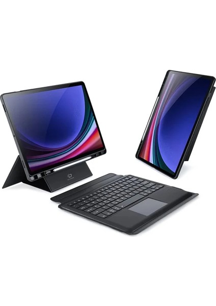 Dux Ducıs Samsung Galaxy Tab S9 + Ayrılabilir Bluetooth Klavye Touchpad Pu Deri Kı - MCT8112-7478