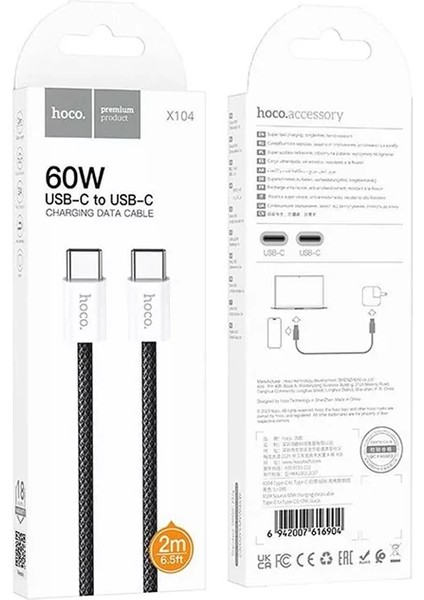 Hoco X104 60W Type-C To Type-C Hızlı Data ve Şarj Kablosu 1M-(5775) - MCT6894-8451 fırsatları