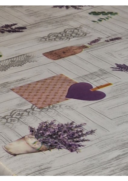 Elyaflı Pvc Muşamba - Desenli Silinebilir Masa Örtüsü ( Gri )