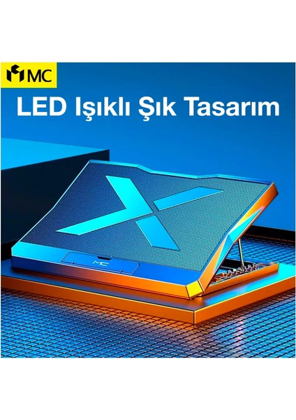 Ally Mc Q3 LED Işıklı Ultra Sessiz Fan Laptop Soğutucu STAND-(5775) - MCT5695-7183