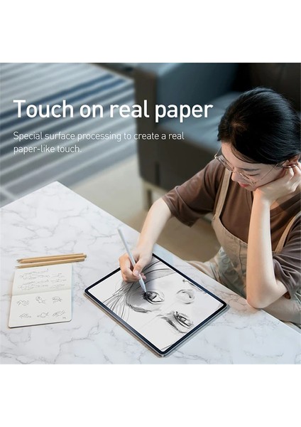 Baseus Ipad Pro 12.9 Inch 2021-2020-2018 Paper Like Film Darbe Emici Pet Ekran Kor - MCT3996-3472