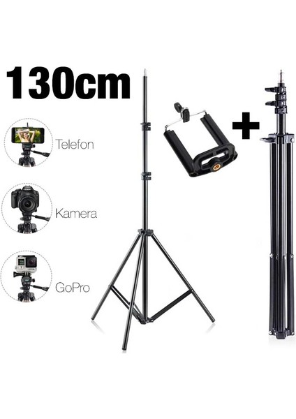 Ally 130CM Işık Ayağı Tripod Standı 3 Ayaklı Tripod Işık Ayağı 1.3 Metre-( - MCT9994-5015