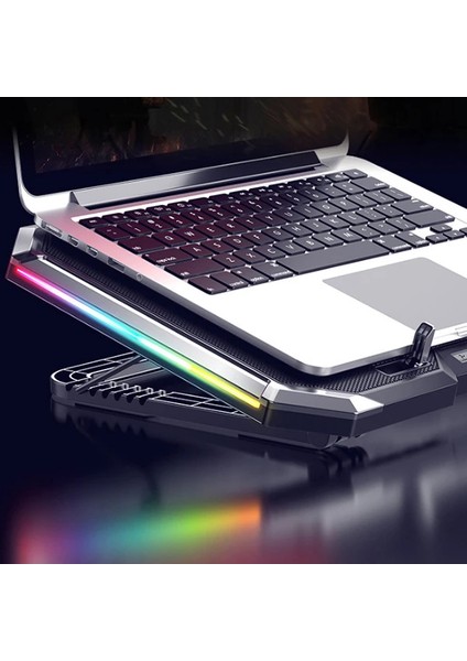 Mc Q8 6 Fanlı Oyuncu Notebook Soğutucu Stand Yükseklik Ayarlanabilir LED Işıkl - MCT9930-9909