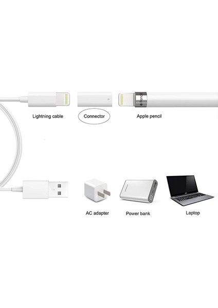 Ally Apple Pen Pencil Kalem USB Şarj Cihazı Lightning ADAPTÖRÜ-(5775) - MCT1179-6686