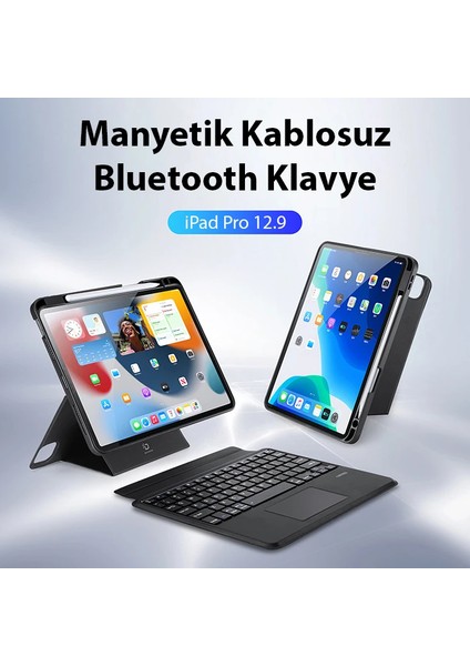 Dux Ducis iPad Pro 12.9 Dk Series Kablosuz Bluetooth Klavye Touchpad KILIF-(5775) - MCT6747-3837