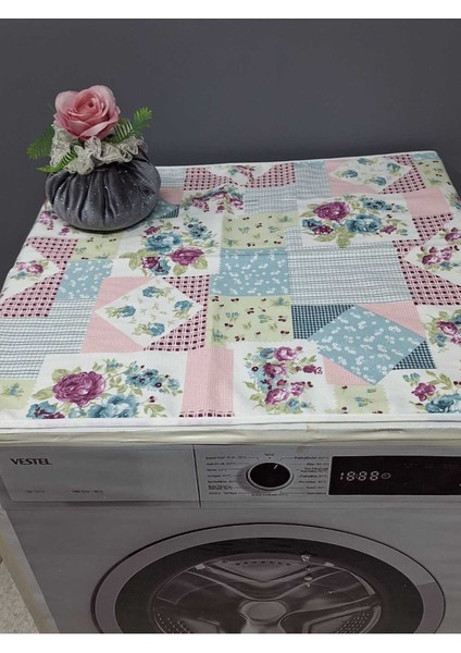 Renkli Desenli Duck Kumaş Çamaşır ve Kurutma Makinesi Örtüsü 120X60CM