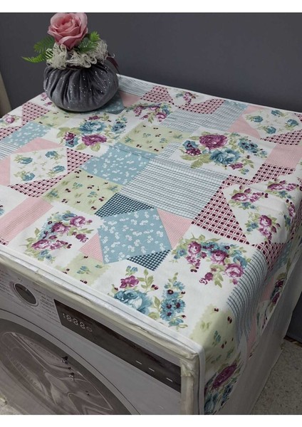 Renkli Desenli Duck Kumaş Çamaşır ve Kurutma Makinesi Örtüsü 120X60CM