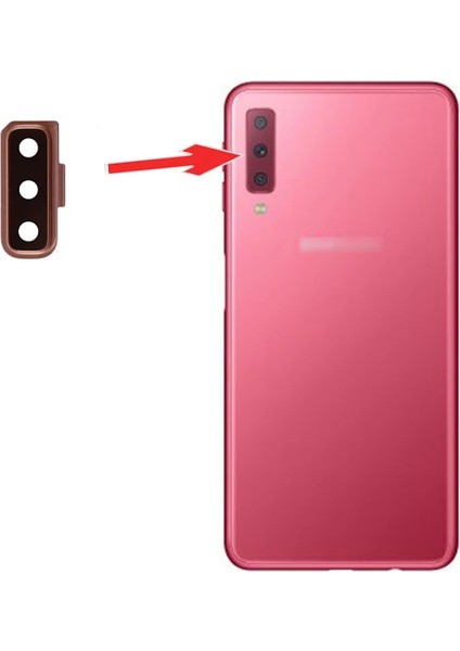 Sm Galaxy A7 (2018) A750 Arka Kamera Lens Camı ve Çerçeve FULL-(5775) - MCT6290-9768