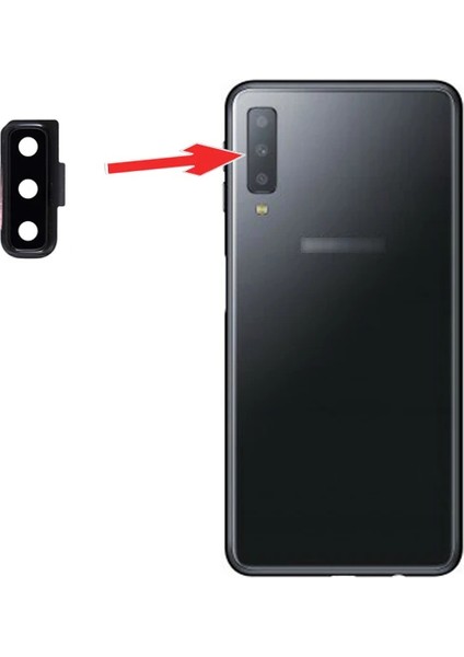 Sm Galaxy A7 (2018) A750 Arka Kamera Lens Camı ve Çerçeve FULL-(5775) - MCT6290-9768