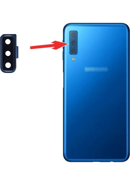 Sm Galaxy A7 (2018) A750 Arka Kamera Lens Camı ve Çerçeve FULL-(5775) - MCT6290-9768