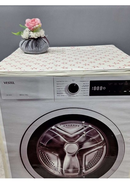Renkli Desenli Duck Kumaş Çamaşır ve Kurutma Makinesi Örtüsü 120X60CM